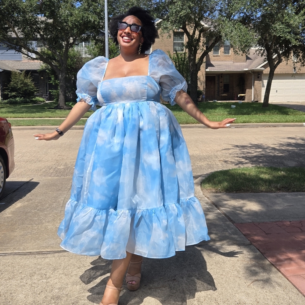 Selkie Head in The Clouds French Puff Dress